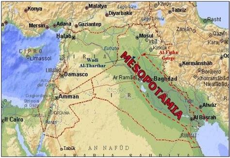 Geographical Extension Of Mesopotamia Showing The Mesopotamian Plain