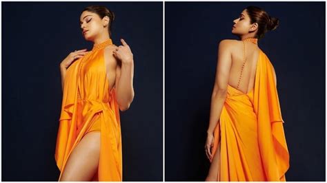 Shamita Shetty Sets The Red Carpet On Fire In Orange Backless Gown