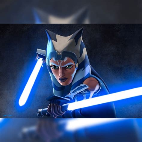 Star Wars: the Clone Wars Ahsoka Tano blue Lightsabers Giclee Print - Etsy