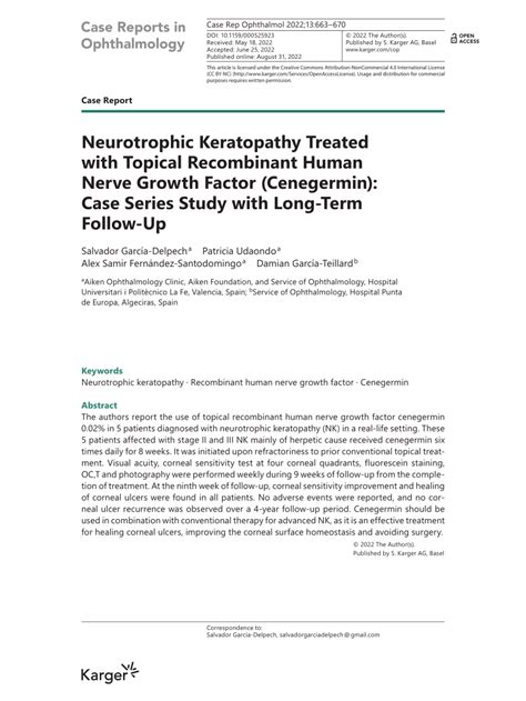 Pdf Neurotrophic Keratopathy Treated With Topical Recombinant Human Nerve Growth Factor