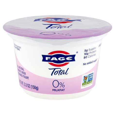 Fage Total 0 Milkfat All Natural Nonfat Greek Strained Yogurt 5 3 Oz