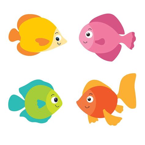 colorful fish set vector clipart design  vector art  vecteezy