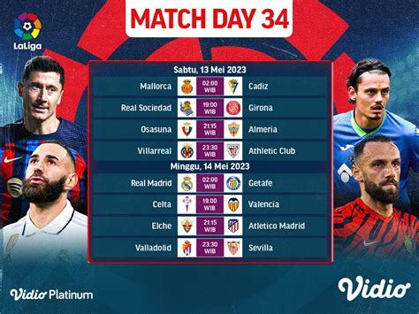 Jadwal Live Streaming Liga Spanyol Matchday 34 | Vidio