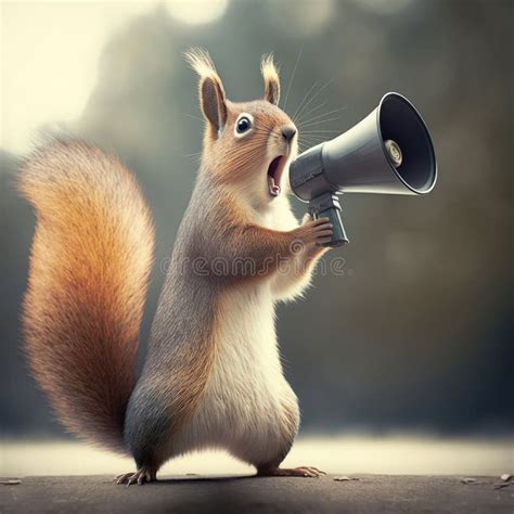 Squirrel with Megaphone, Generative AI Stock Illustration ...