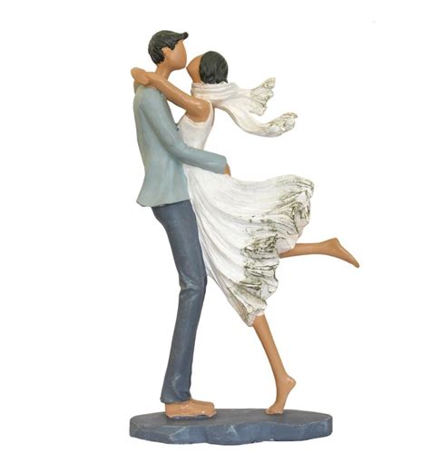 Buy Romantic Love Couple White And Brown Polyresin Figurine By Tied Ribbons Online Human