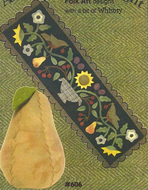 Primitive Folk Art Wool Applique Pattern By Primfolkartshop