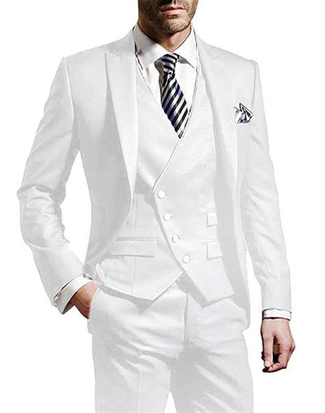 Costume Blanc Homme Chic 3 Pièces Soirée Blanche