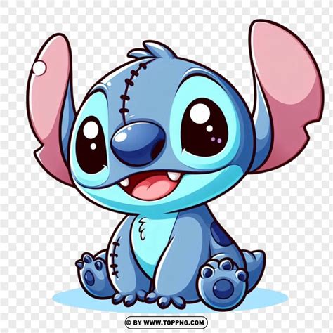 Cute Stitch PNG With Happy Expression | TOPpng