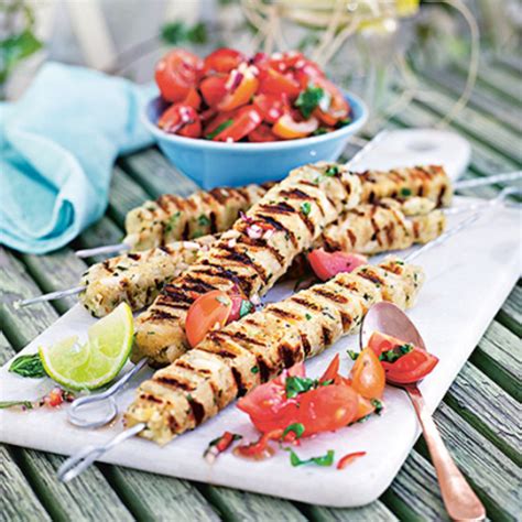 Vegetariska Grillspett Med Tomatsalsa Recept Coop