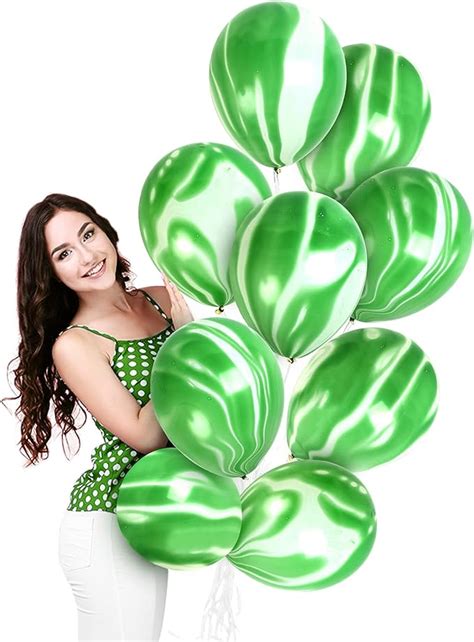 Amazon Treasures Gifted Green Marble Balloons Green Tie Dye