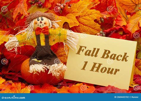 Fall Back 1 Hour Card with Fall Leaves Stock Photo - Image of savings ...