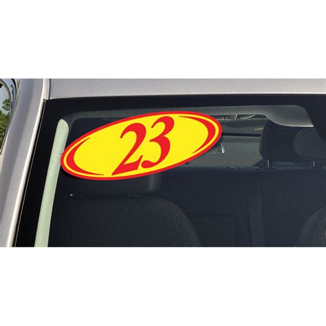 2-digit Oval Car Year Stickers - Red & Yellow | Car Lot Marketing