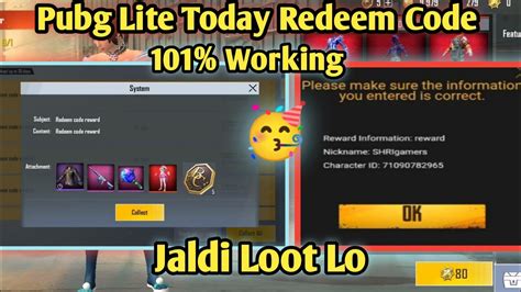 Pubg Mobile Lite Redeem Code Today Redeem Code For Pubg Lite Today