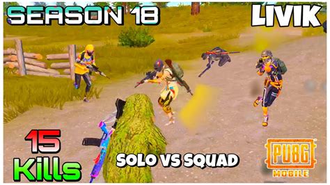 Solo Vs Squad Pubg Mobile Season 18 Boss🔥of Livik Map Tacaz