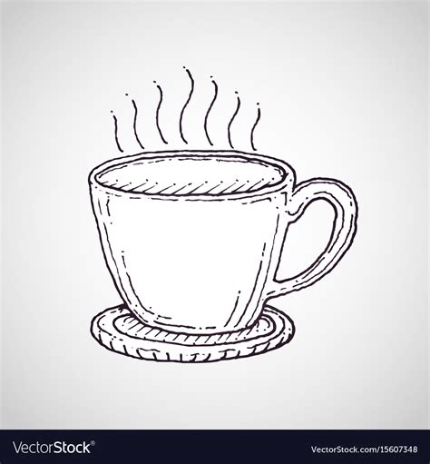 Coffee Cup Drawing Royalty Free Vector Image Vectorstock