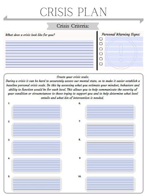 Safety Plan Template Fillable And Printable Tools Crisis Etsy