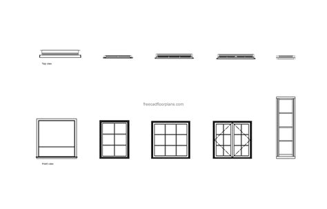 Casement Windows - Free CAD Drawings