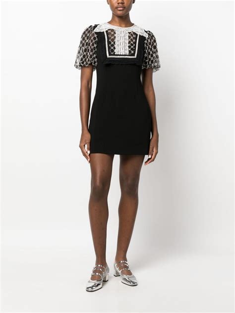 Self Portrait Bead Embellished Collared Minidress Farfetch