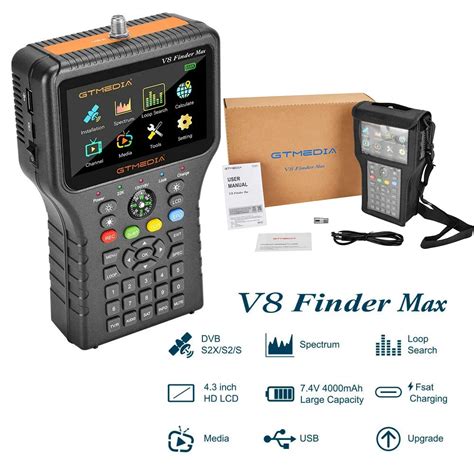 GTMEDIA V8 Finder Max 2 Pro Meter Satellite Signal DVB S S2 S2X H 265 8