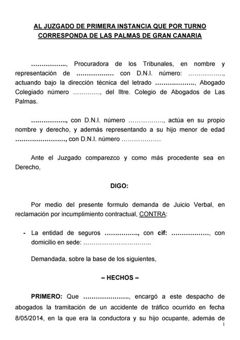 Modelo de demanda reclamación comisión inmobiliaria Legitima Defensa