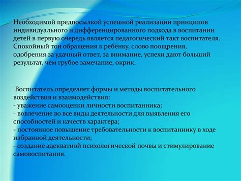 Реализация принципов индивидуального и дифференцированного подхода в ...