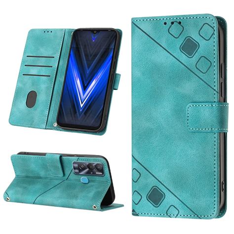 For Tecno Pova Neo Skin Feel Embossed Leather Phone Case Green