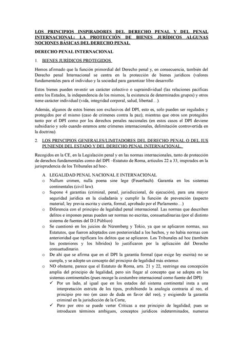 Tema 2 Lecture Notes 2 Los Principios Inspiradores Del Derecho Penal Y Del Penal