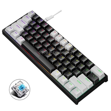 LEAVEN K Keys Hot Plug In Glowing Game Wired Mechanical Keyboard Cable Length M Color