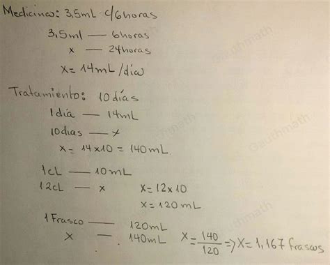 Solved Lorena Tiene Que Tomar Un Jarabe Para La Tos Durante Algebra