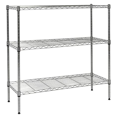 Apollo Hardware Chrome 3-Shelf Wire Shelving with Wheels 14x36x36 ...