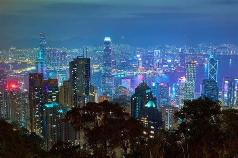 The Famous View From Victoria Peak To Victoria Harbor And Hong Kong At