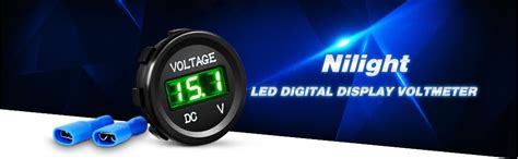 Led Digital Display Voltmeter Panel Green Nilight