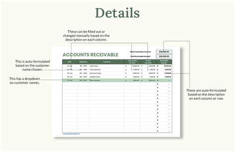 Accounts Receivable Template - Download in Excel, Google Sheets ...