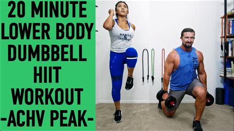 20 Minute Dumbbell Lower Body Hiit Workout Dumbbell Hiit Workoutachvpeak Youtube