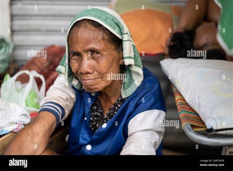 Portrait Of A Filipino Woman In A Poor Communitycebu Cityphilippines