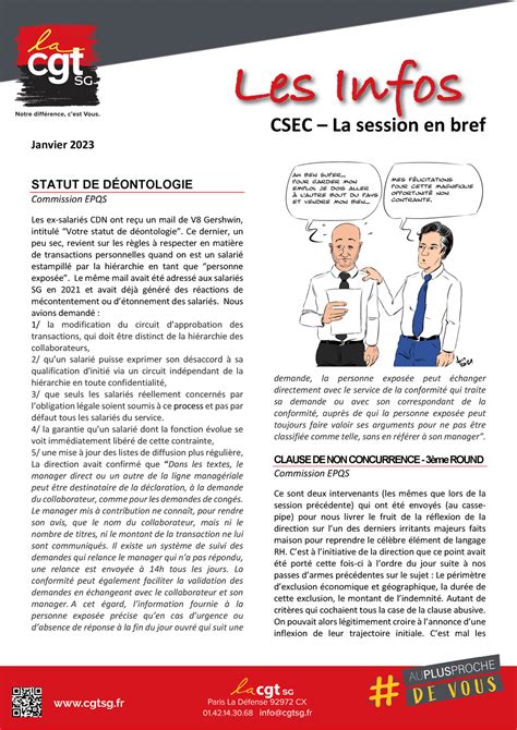 En Bref Les Infos Du Csec Session Janvier Le Site Officiel De