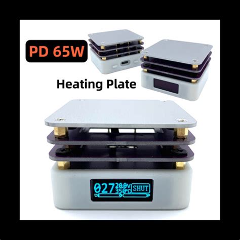 PD W Mini Hot Plate Preheater OLED Display PCB Board Soldering Heating Plate Rework Station