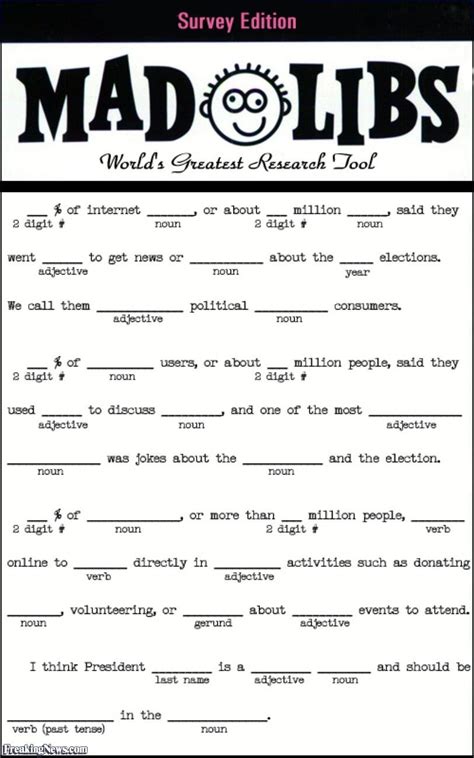 Mad Libs Print Out