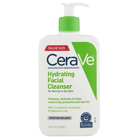 CeraVe Hydrating Facial Cleanser for Normal to Dry Skin, 16 fl oz ...