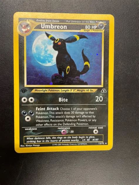 Pok Mon Card Umbreon Holo Set Neo Discovery Mint First Edition