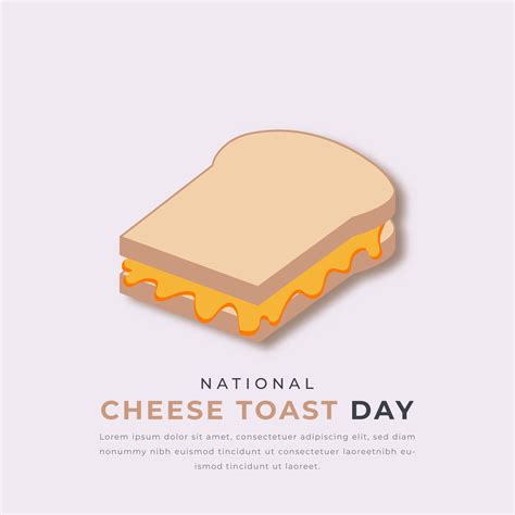 National Cheese Toast Day Paper Cut Style Vector Design Illustration