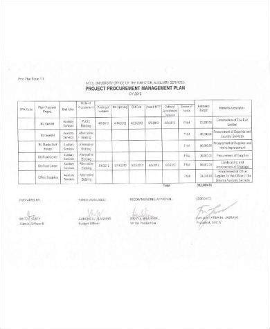 Project Procurement Management Plan Sample For Software