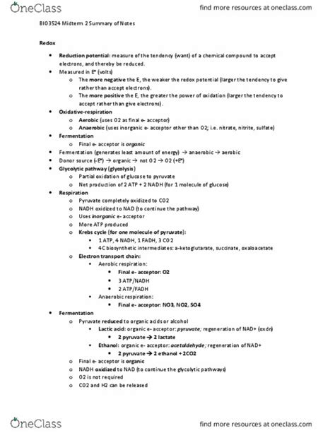 BIO 3524 Study Guide Fall 2016 Midterm Lysozyme Anaerobic