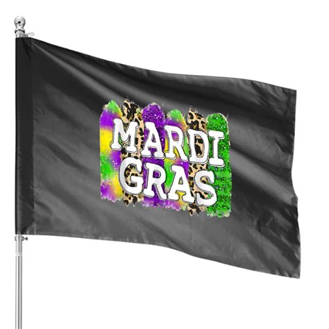 Mardi Gras Leopard Sparkle Cheetah Parade 2024 Carnivalss House Flags