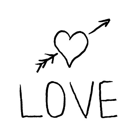 I love you brush cursive text, hand drawn with heart isolated on white