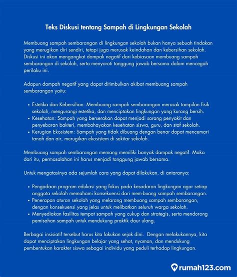 5 Contoh Teks Diskusi Tentang Sampah Singkat Lengkap