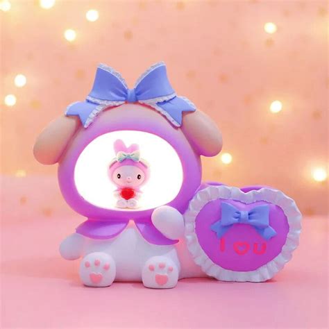 Sanrio Figure Kuromi Melody Moon Led Light Kawaii D Cartoon Ornament