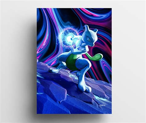 Pokemon Mewtwo Pokemon Art Art Printpainting Poster - Etsy