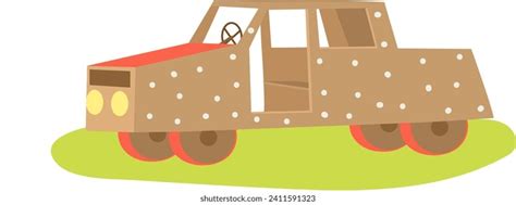 Cartoon Car Made Cardboard Headlights On Stock Vector (Royalty Free) 2411591323 | Shutterstock