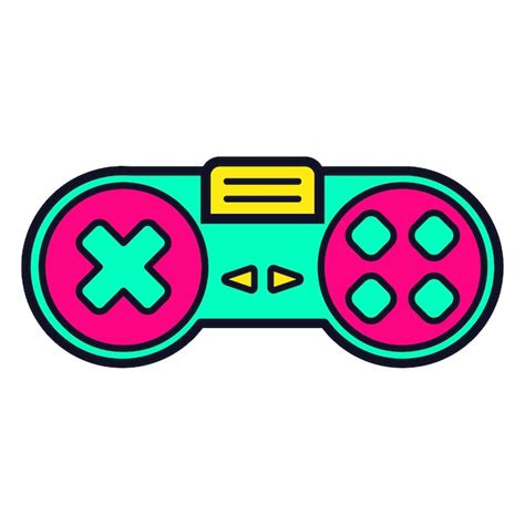 Ретро геймпад 80-х и 90-х годов контроллер векторные иллюстрации ...